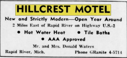 Hillcrest Inn & Motel (Hill Crest Motel) - May 1964 Ad (newer photo)
